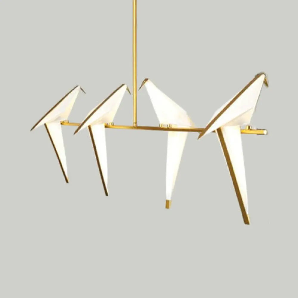 DecorBites™ Modern Bird-Shaped Island Pendant Light: 3/4/5 Golden Hanging Lights for Bedroom