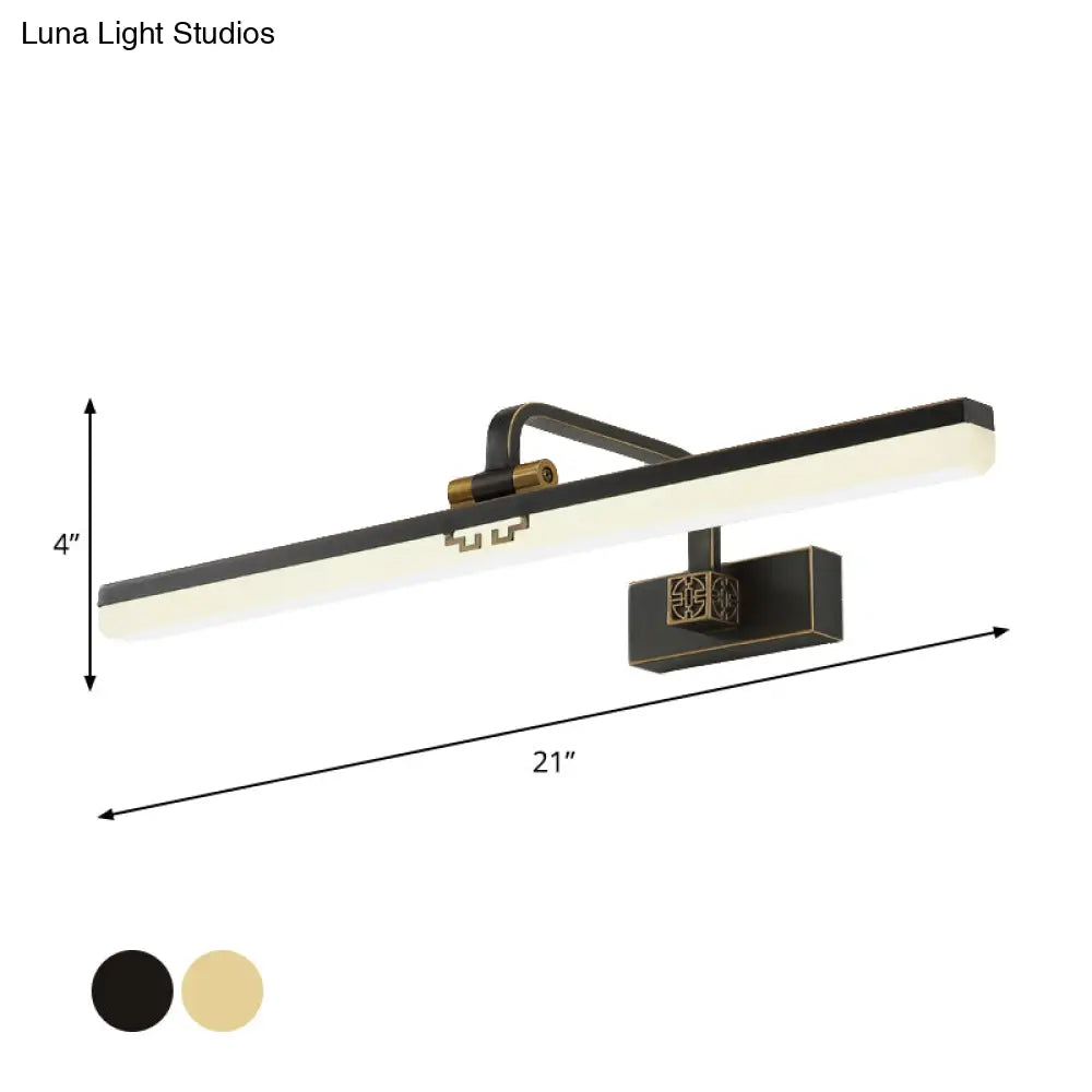DecorBites™ Modern Black/Brass Metal Wall Sconce LED Vanity Light for Dressing Table
