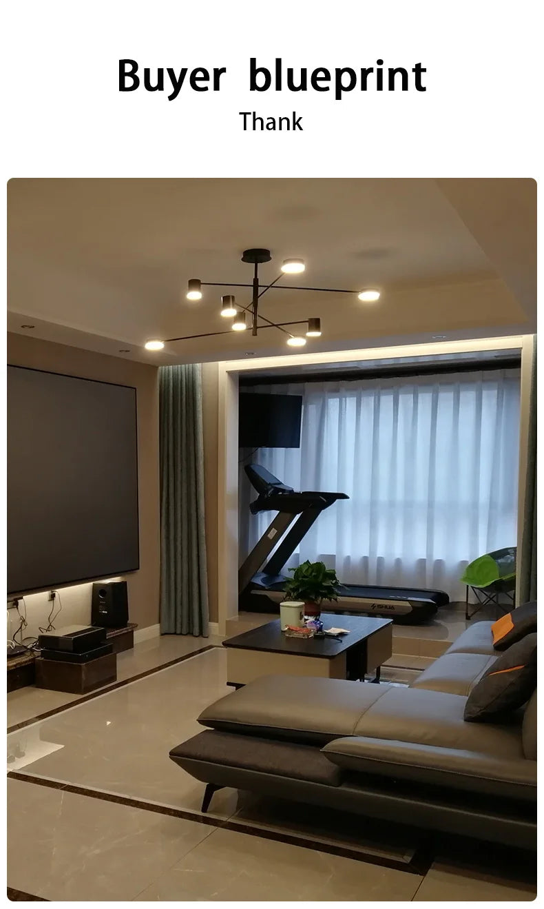 DecorBites™ Modern Black Chandelier: Nordic Style Home Lighting