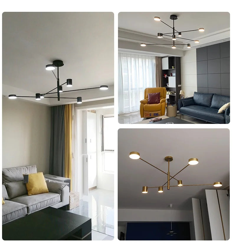 DecorBites™ Modern Black Chandelier: Nordic Style Home Lighting