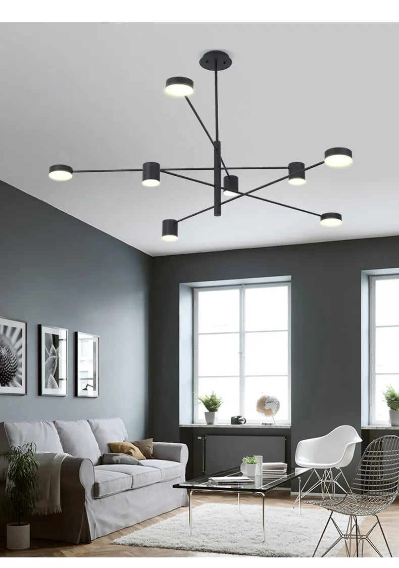 DecorBites™ Modern Black Chandelier: Nordic Style Home Lighting