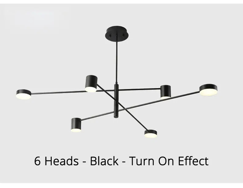 DecorBites™ Modern Black Chandelier: Nordic Style Home Lighting