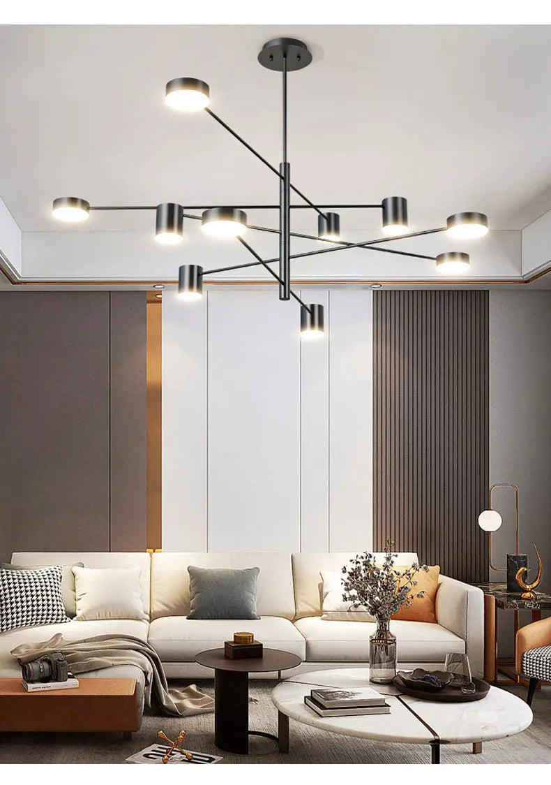 DecorBites™ Modern Black Chandelier: Nordic Style Home Lighting
