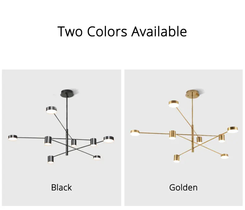 DecorBites™ Modern Black Chandelier: Nordic Style Home Lighting