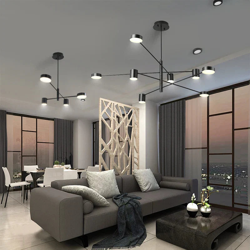 DecorBites™ Modern Black Chandelier: Nordic Style Home Lighting