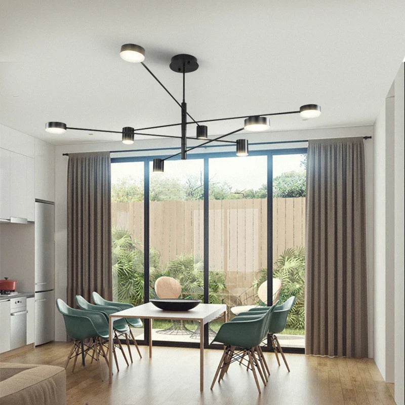 DecorBites™ Modern Black Chandelier: Nordic Style Home Lighting