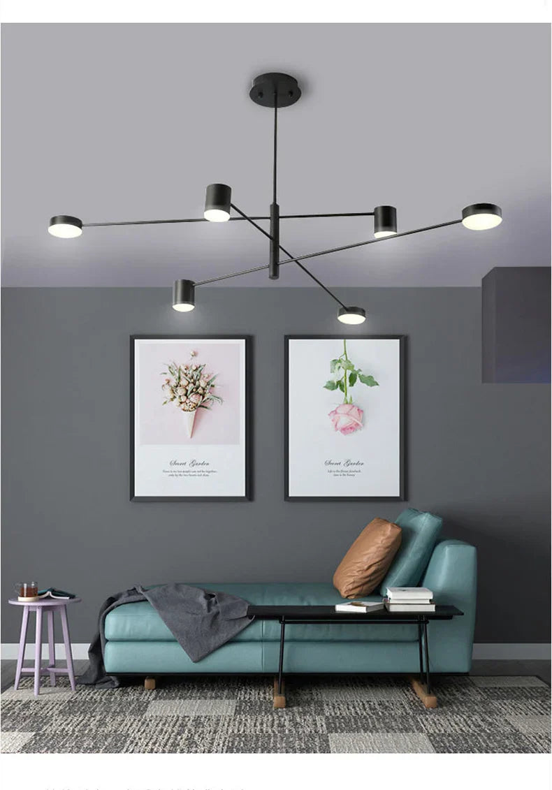 DecorBites™ Modern Black Chandelier: Nordic Style Home Lighting