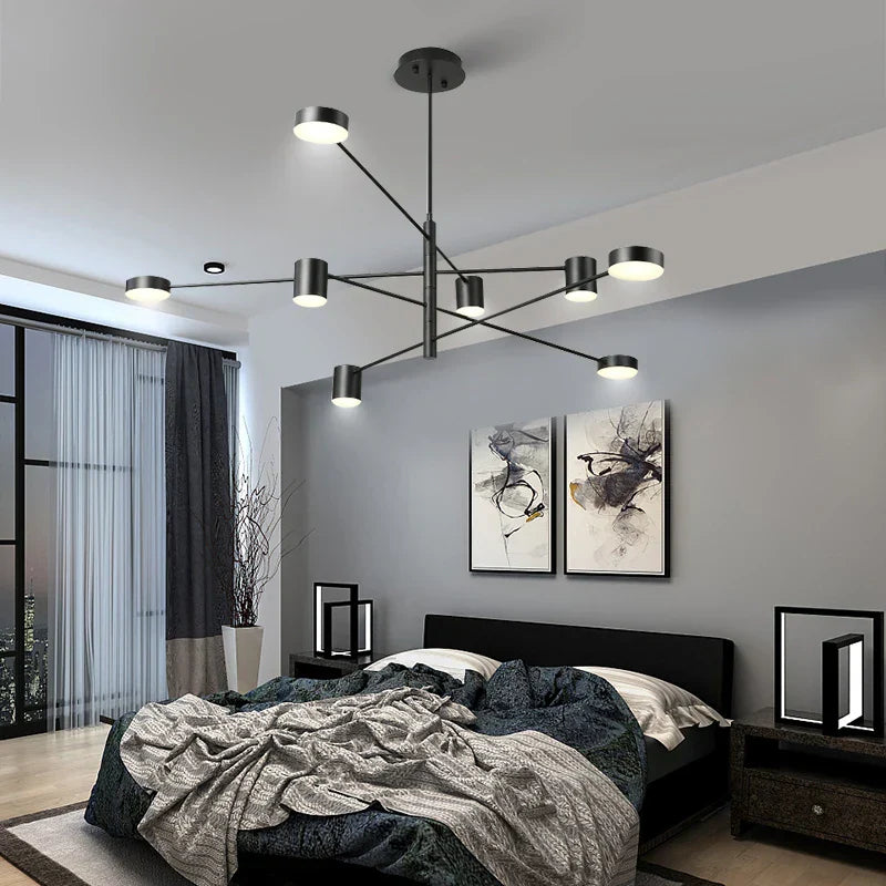 DecorBites™ Modern Black Chandelier: Nordic Style Home Lighting