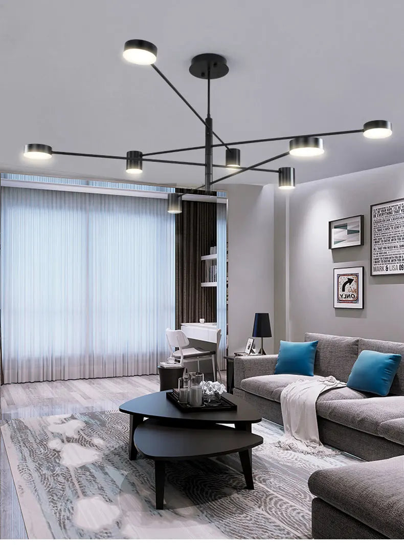 DecorBites™ Modern Black Chandelier: Nordic Style Home Lighting