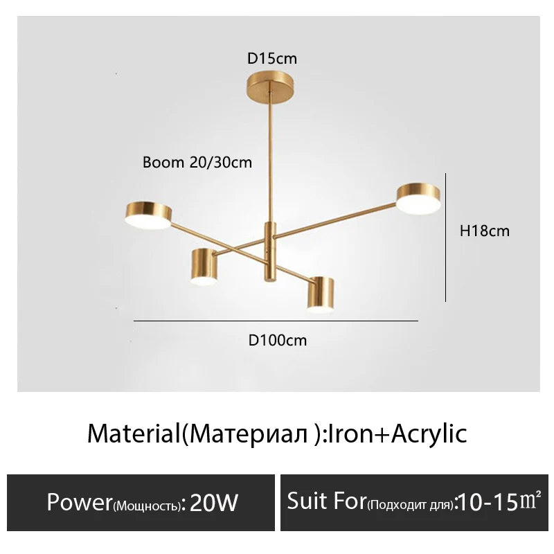 DecorBites™ Modern Black Chandelier: Nordic Style Home Lighting