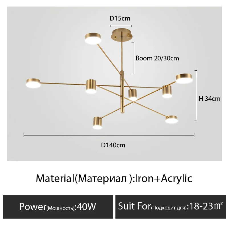 DecorBites™ Modern Black Chandelier: Nordic Style Home Lighting