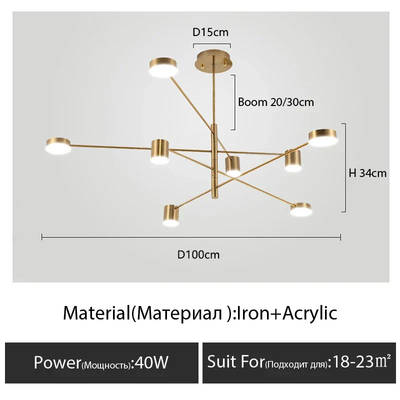DecorBites™ Modern Black Chandelier: Nordic Style Home Lighting