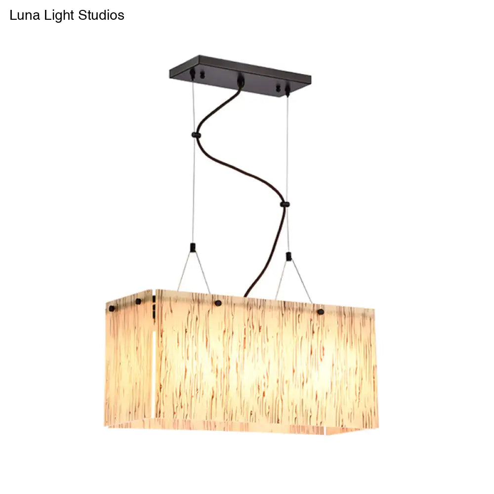 DecorBites™ Modern Black Dining Room Island Light Fixture with Rectangle Amber Glass Shade