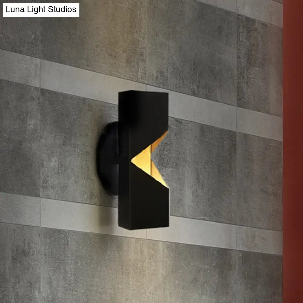 DecorBites™ Modern Black Geometric LED Sconce for Bedroom Wall Mounting with Iron Shade