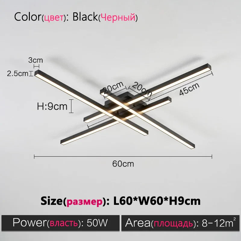 DecorBites™ Modern Black LED Chandelier Lights for Bedroom and Living Room