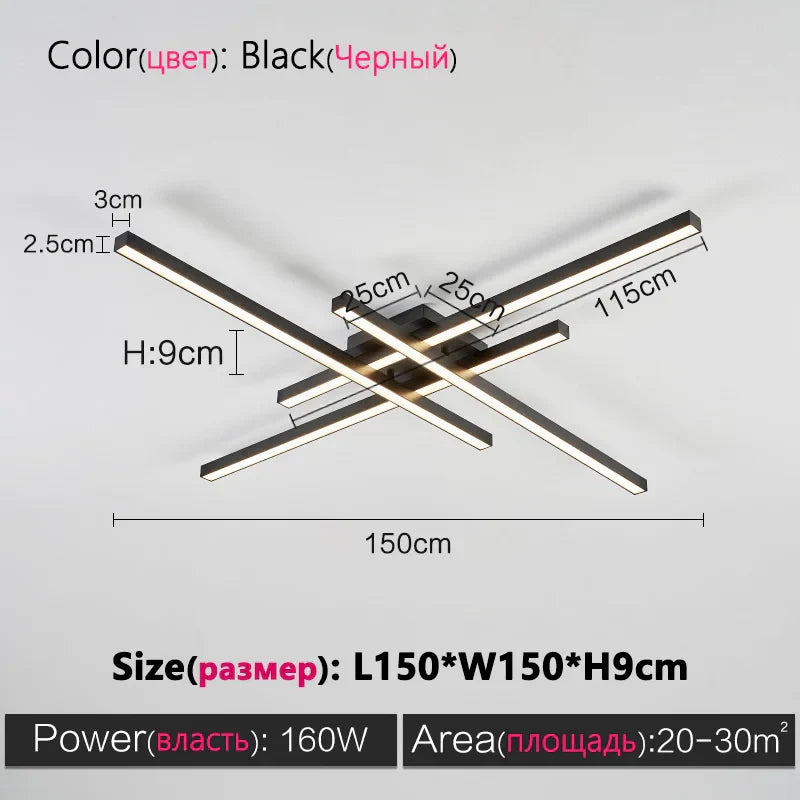 DecorBites™ Modern Black LED Chandelier Lights for Bedroom and Living Room