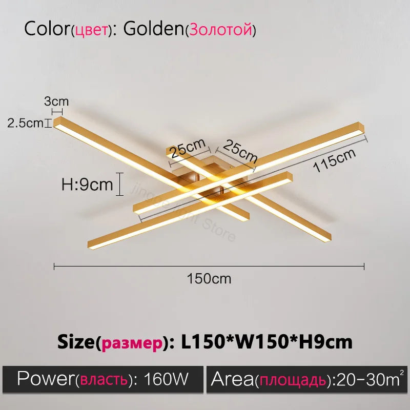 DecorBites™ Modern Black LED Chandelier Lights for Bedroom and Living Room