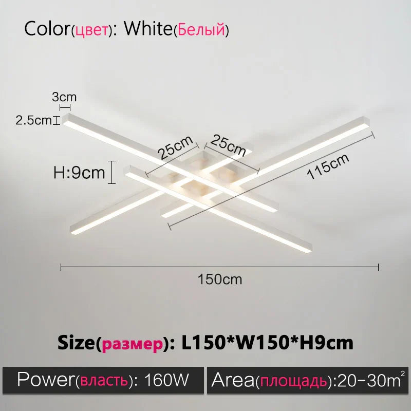 DecorBites™ Modern Black LED Chandelier Lights for Bedroom and Living Room