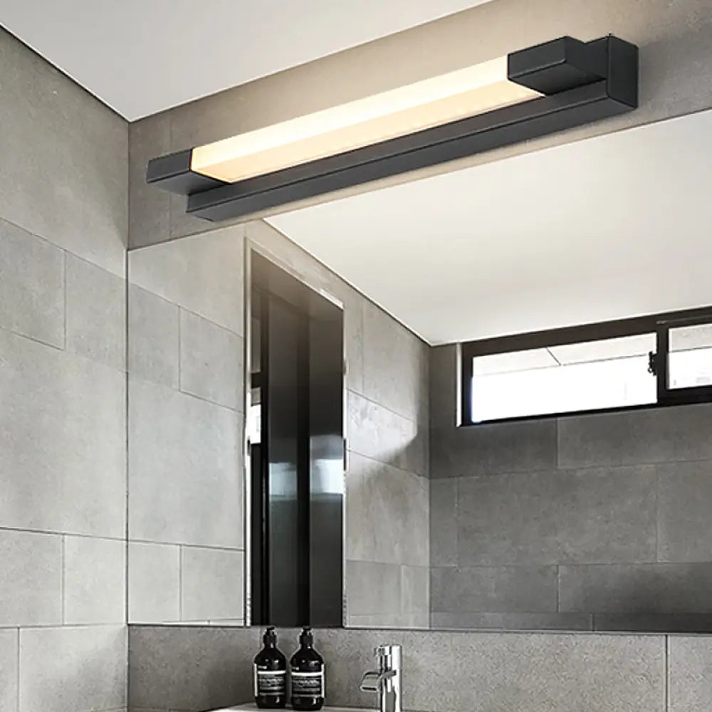 DecorBites™ Modern Black LED Vanity Mirror Light Wall Mounted Lamp - Simple Straight Design with Warm/White Light