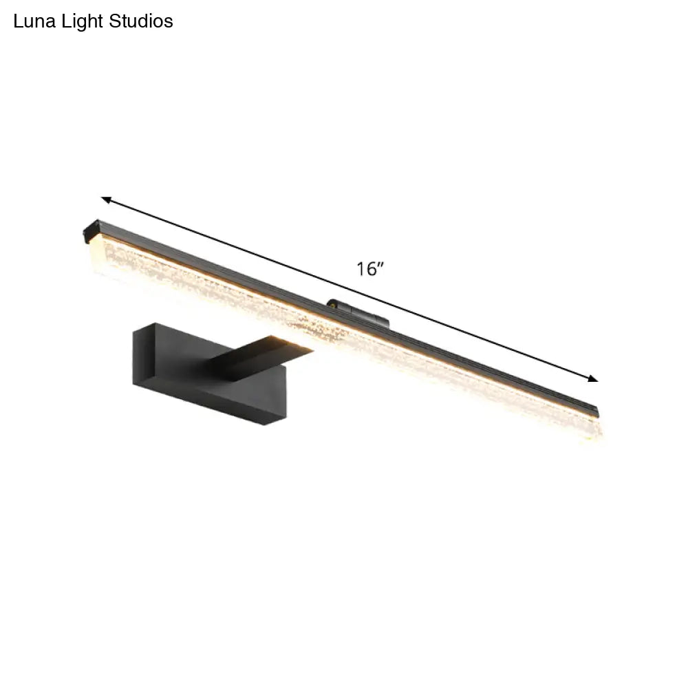 DecorBites™ Modern Black LED Wall Light with Acrylic Shade - Streamlined Vanity Lighting in Warm/White Light