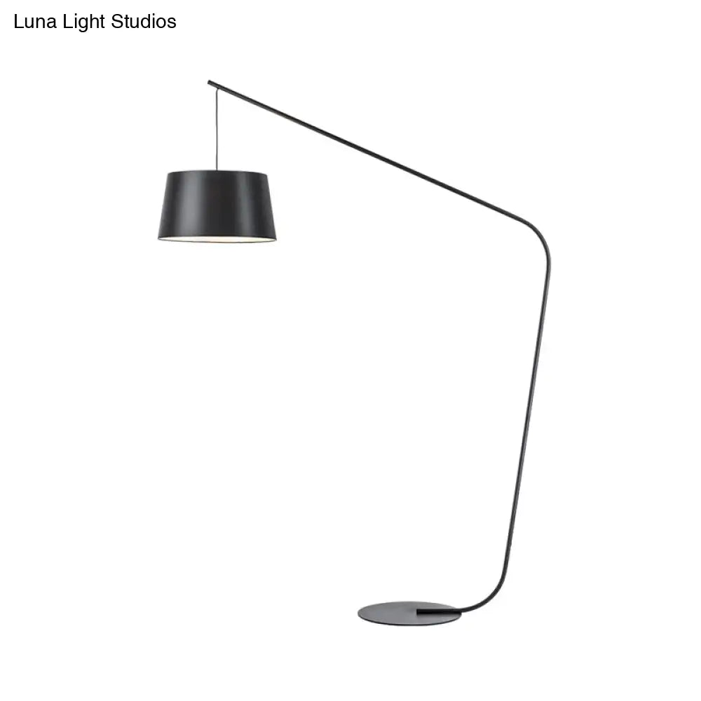 DecorBites™ Modern Black Metal Floor Lamp with Unique Linear Capsule Arch Design for Living Room