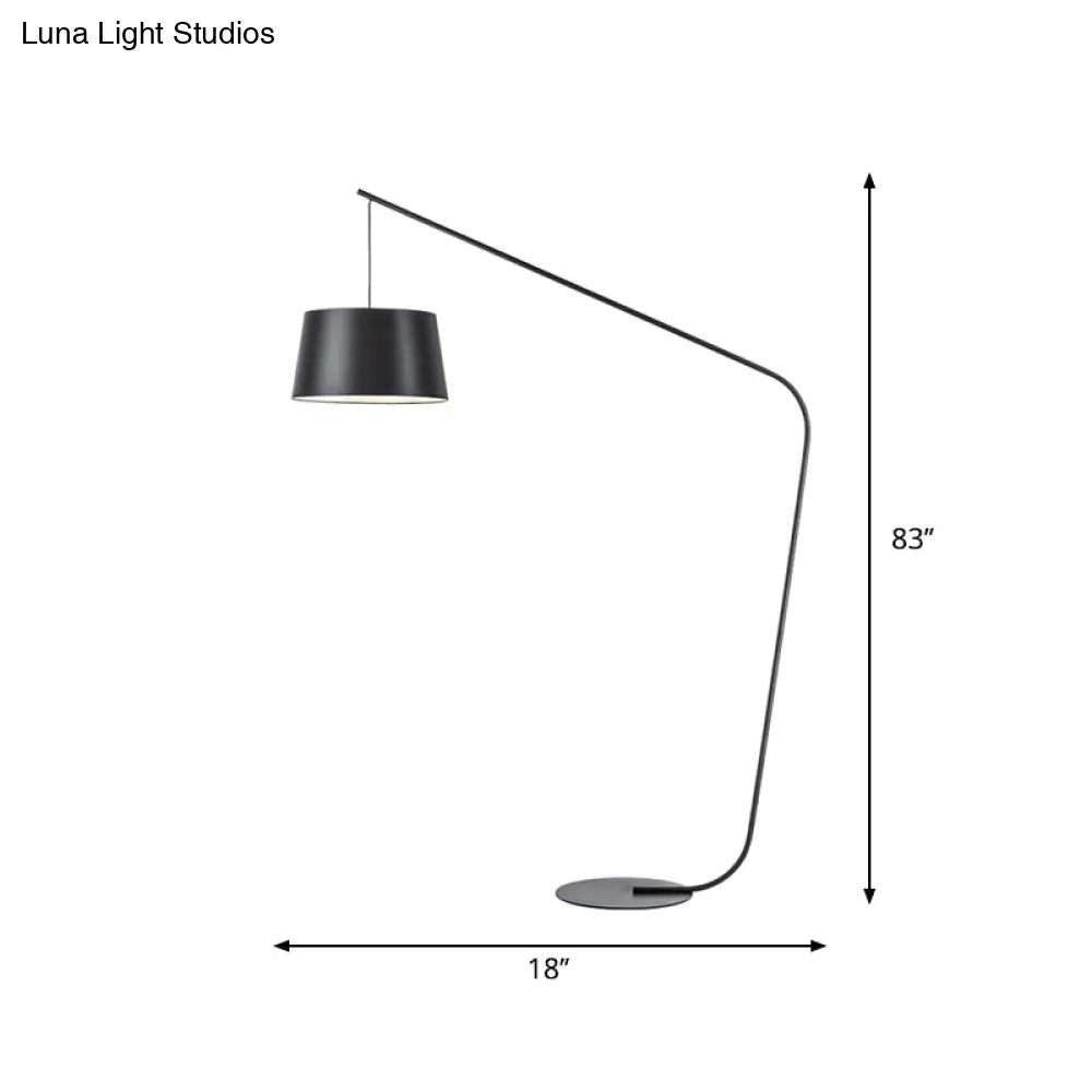 DecorBites™ Modern Black Metal Floor Lamp with Unique Linear Capsule Arch Design for Living Room