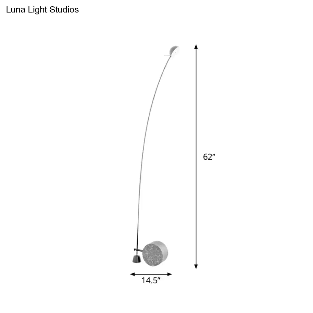 DecorBites™ Modern Black Metal Floor Lamp with Unique Linear Capsule Arch Design for Living Room