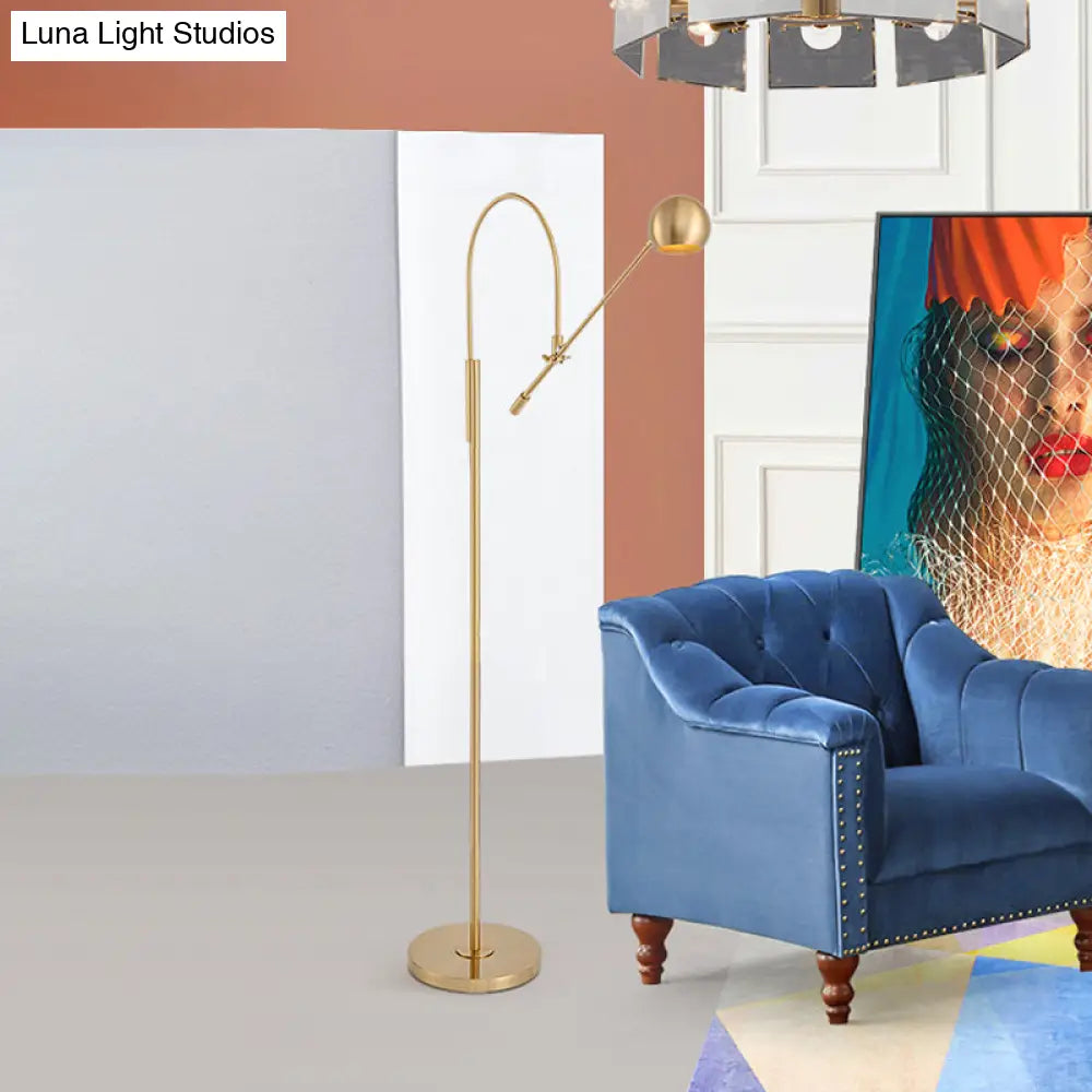 DecorBites™ Modern Black Metal Floor Lamp with Unique Linear Capsule Arch Design for Living Room