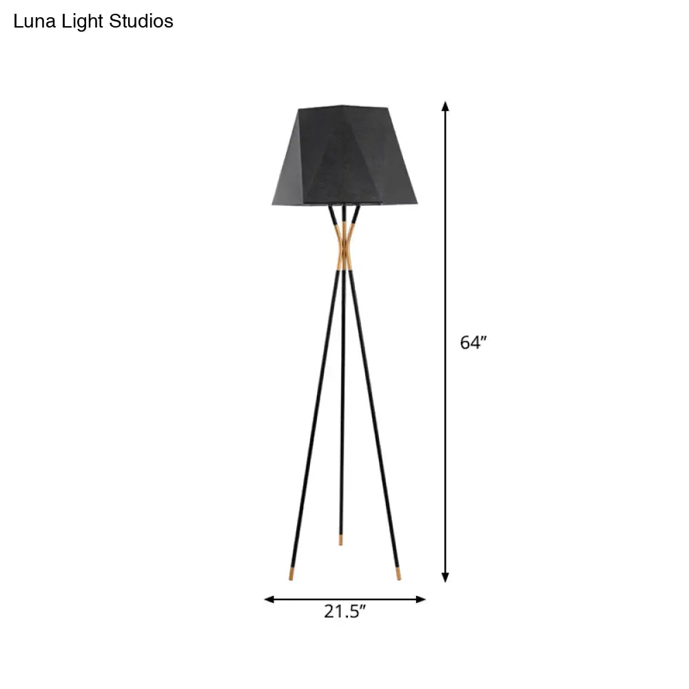 DecorBites™ Modern Black Metal Floor Lamp with Unique Linear Capsule Arch Design for Living Room