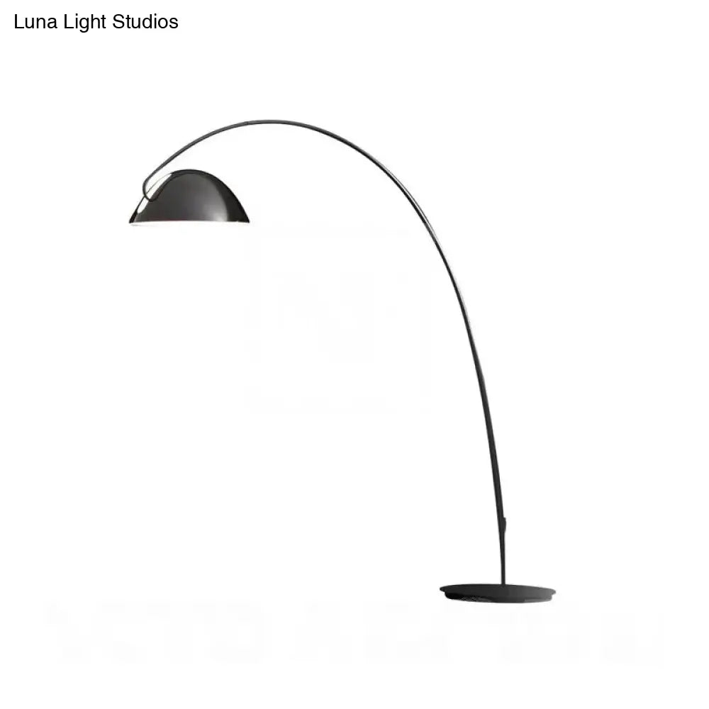 DecorBites™ Modern Black Metal Floor Lamp with Unique Linear Capsule Arch Design for Living Room