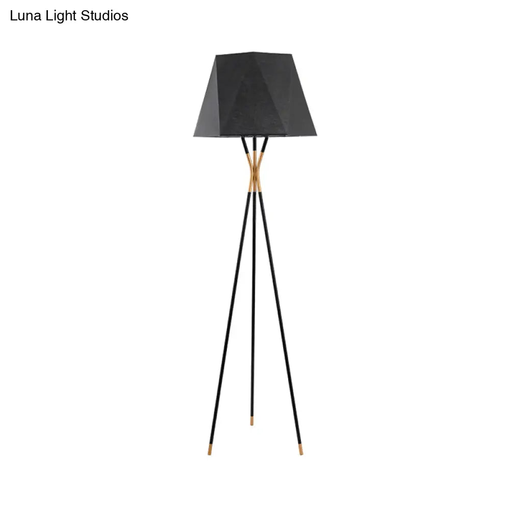 DecorBites™ Modern Black Metal Floor Lamp with Unique Linear Capsule Arch Design for Living Room