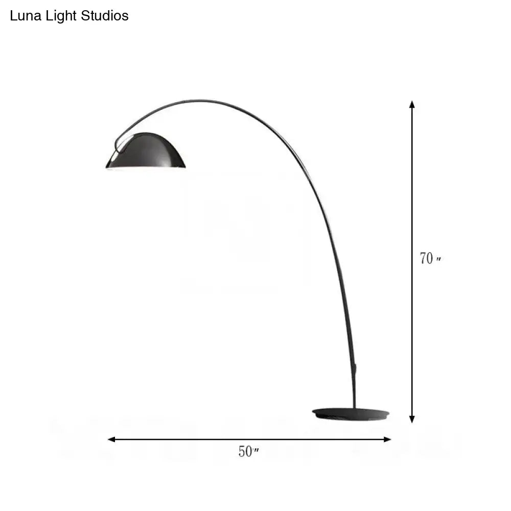 DecorBites™ Modern Black Metal Floor Lamp with Unique Linear Capsule Arch Design for Living Room