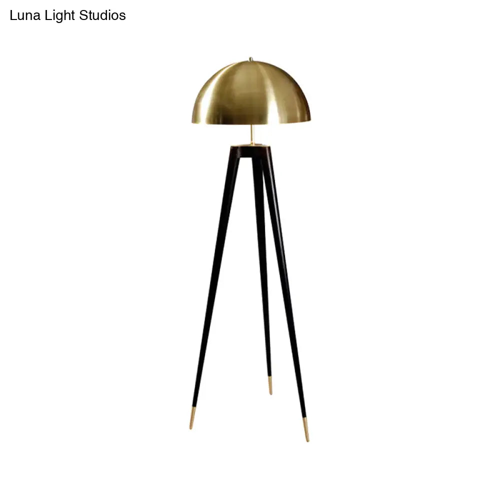 DecorBites™ Modern Black Metal Floor Lamp with Unique Linear Capsule Arch Design for Living Room