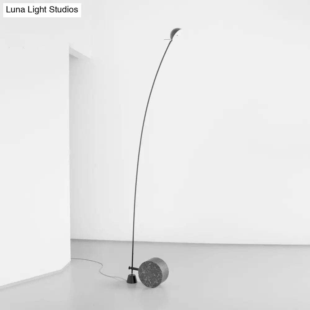 DecorBites™ Modern Black Metal Floor Lamp with Unique Linear Capsule Arch Design for Living Room