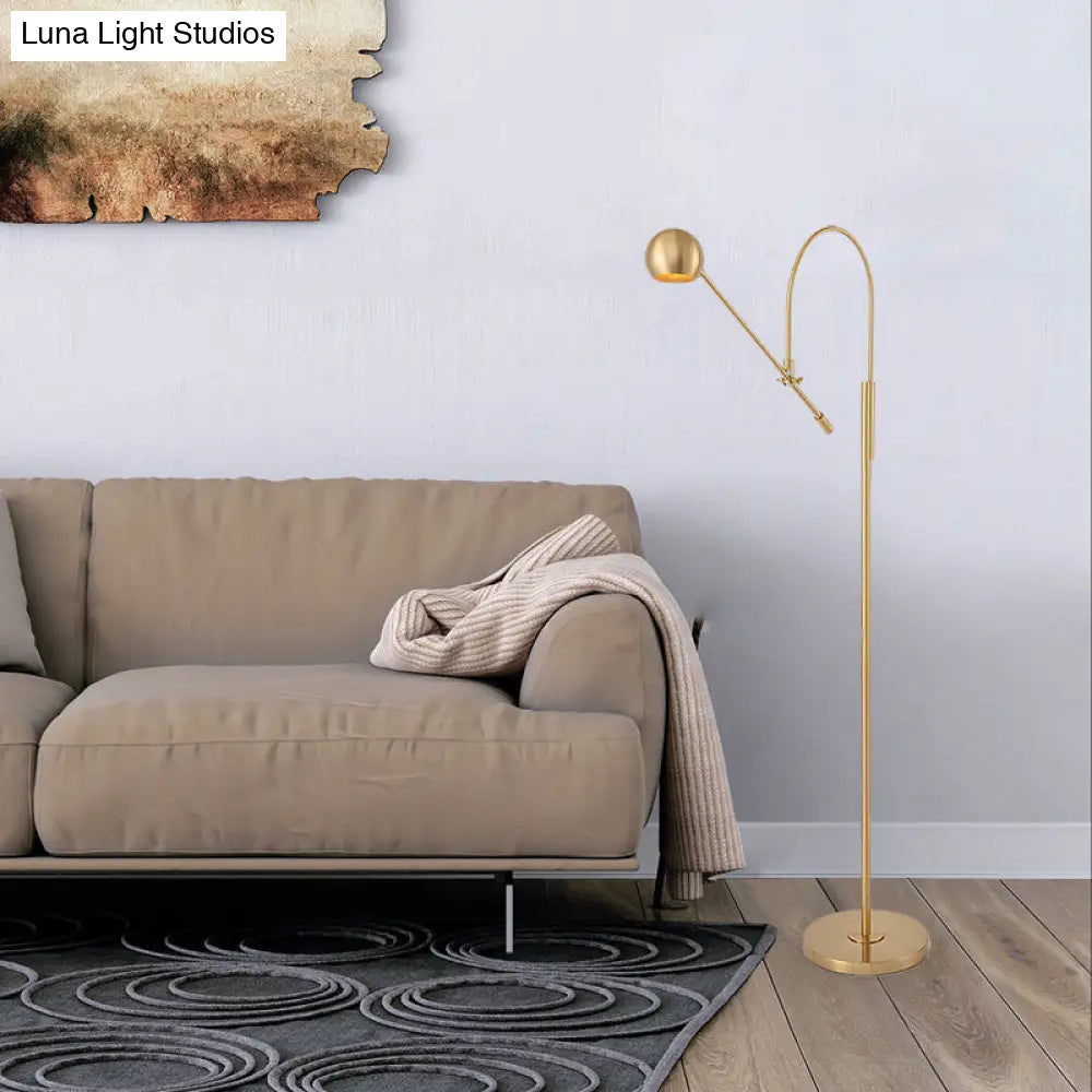 DecorBites™ Modern Black Metal Floor Lamp with Unique Linear Capsule Arch Design for Living Room