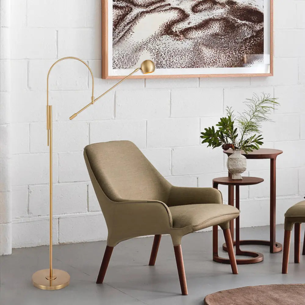 DecorBites™ Modern Black Metal Floor Lamp with Unique Linear Capsule Arch Design for Living Room