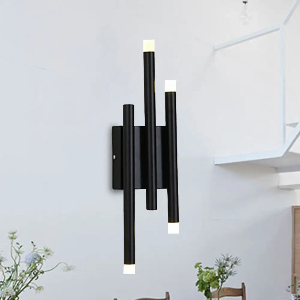 DecorBites™ Modern Black Metal Wall Lamp - 2/4 Lights, Simple Linear Design for Hallway