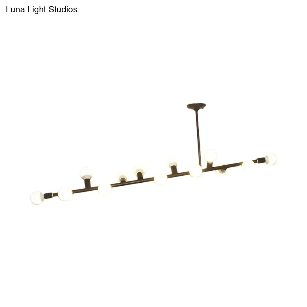 DecorBites™ Modern Black Open Bulb Island Light with 7/13 Metal Lights - Simple Ceiling Lamp