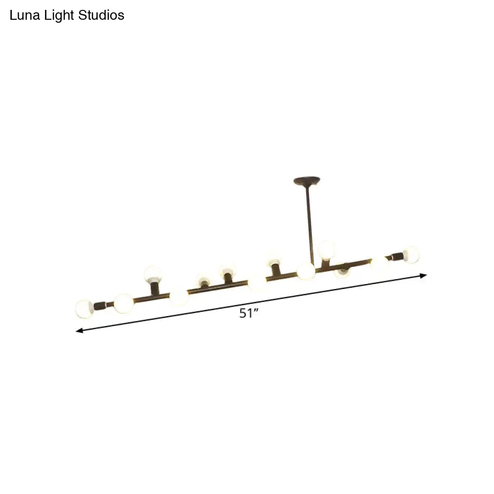 DecorBites™ Modern Black Open Bulb Island Light with 7/13 Metal Lights - Simple Ceiling Lamp