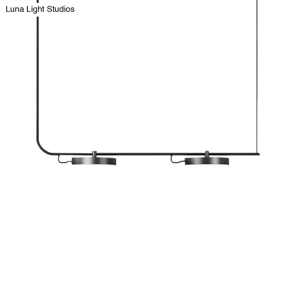 DecorBites™ Modern Black/White Chandelier with Drum Shade - 2/3 Lights - Island Lighting for Dining Room