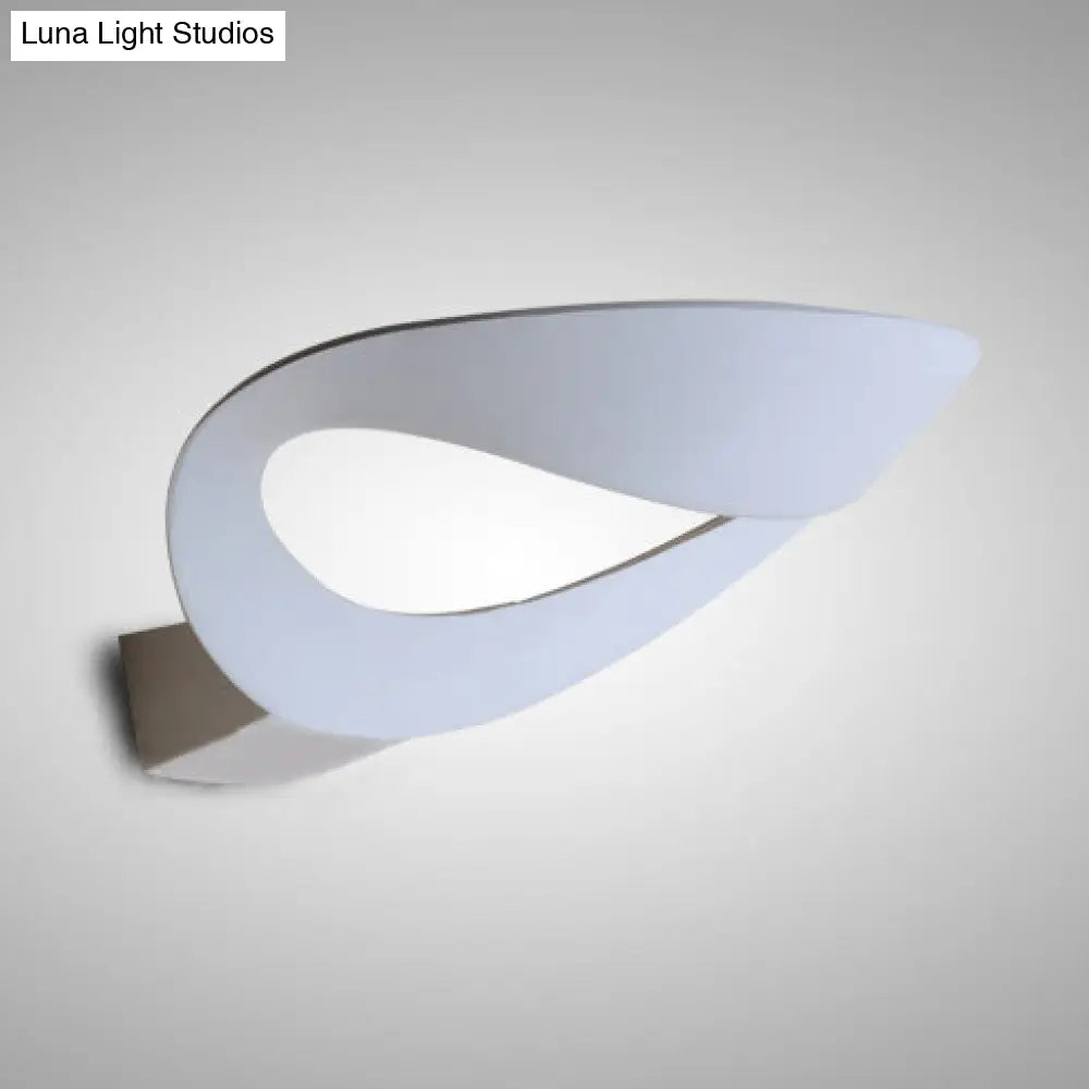 DecorBites™ Modern Black/White Curved Shade LED Wall Sconce - Stylish Aluminum Lamp for Bedroom