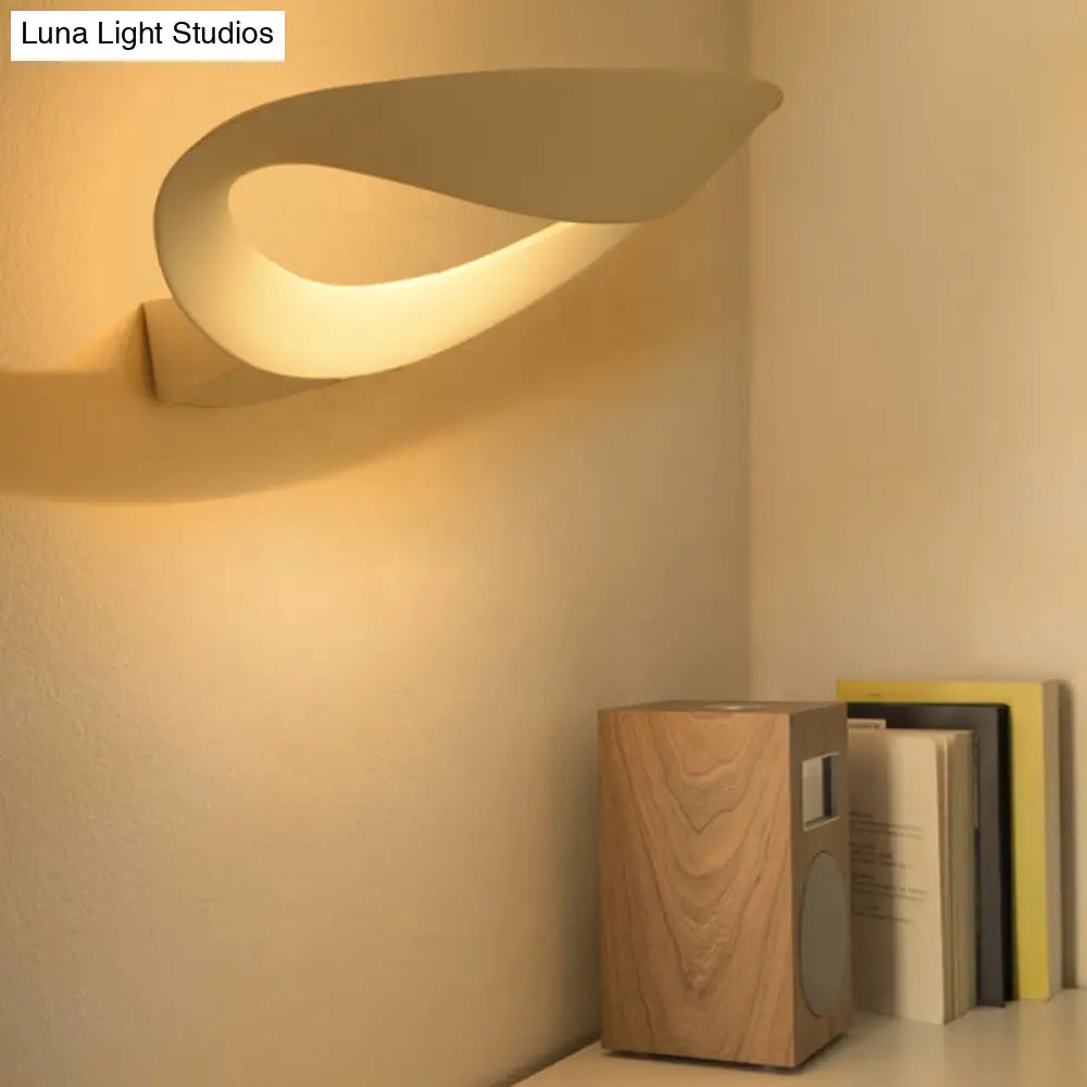 DecorBites™ Modern Black/White Curved Shade LED Wall Sconce - Stylish Aluminum Lamp for Bedroom