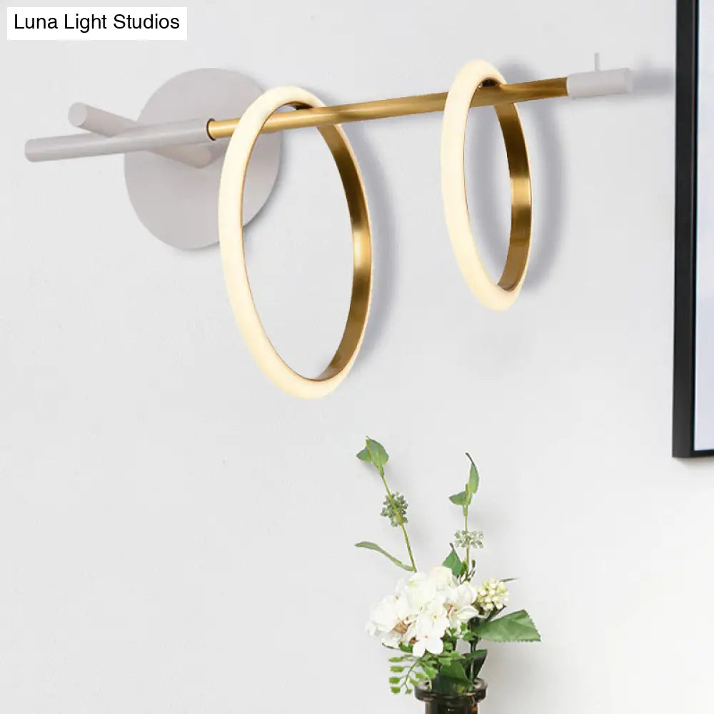 DecorBites™ Modern Black/White LED Wall Light Fixture with Straight Arm - Metal Wall Mount Lighting for Living Room