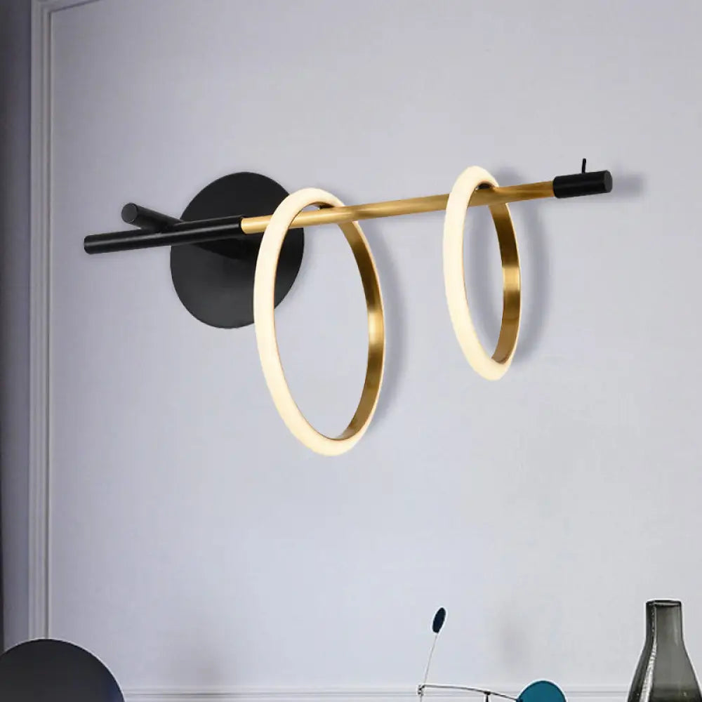 DecorBites™ Modern Black/White LED Wall Light Fixture with Straight Arm - Metal Wall Mount Lighting for Living Room