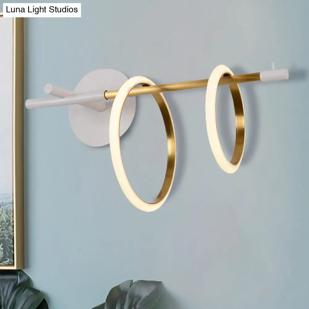 DecorBites™ Modern Black/White LED Wall Light Fixture with Straight Arm - Metal Wall Mount Lighting for Living Room