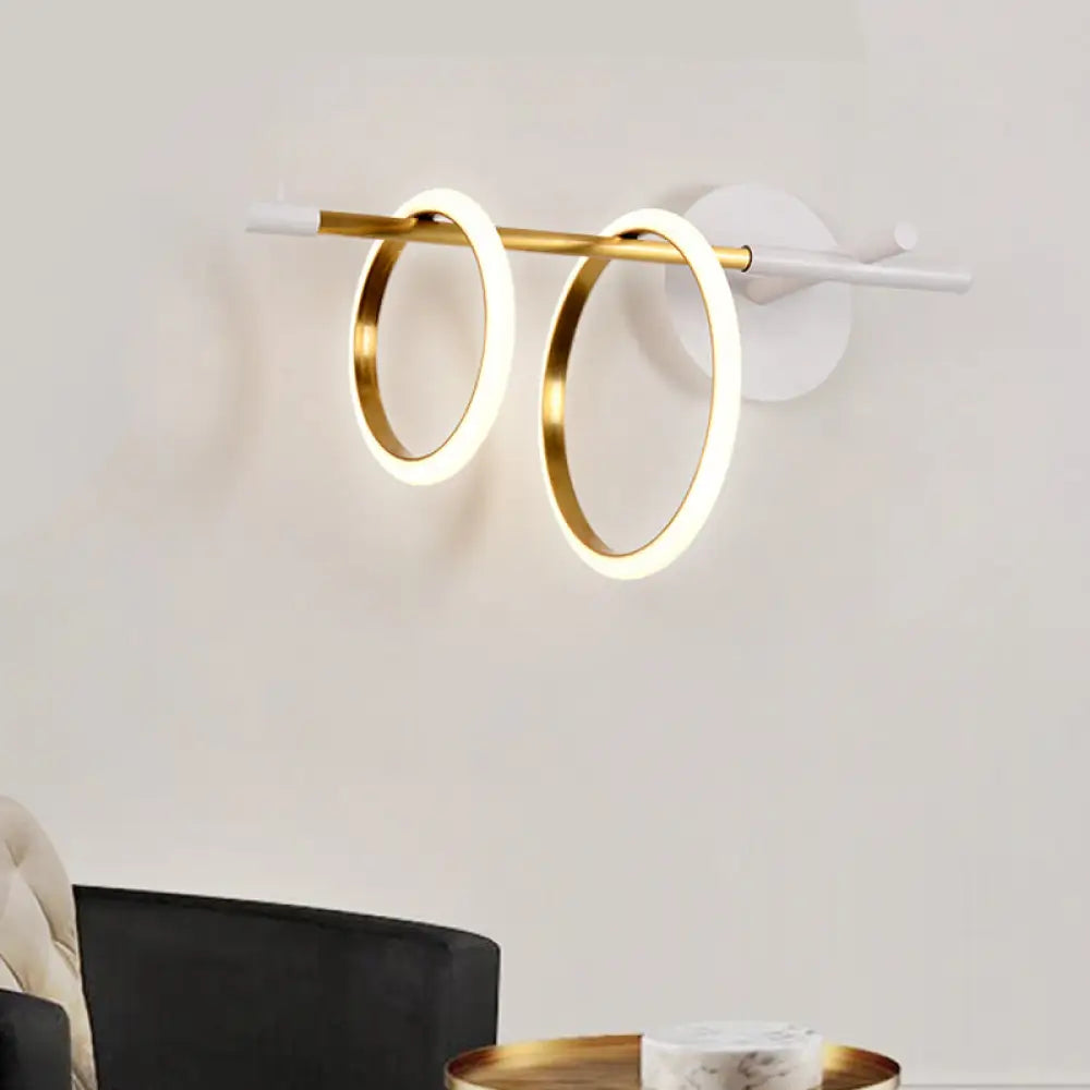 DecorBites™ Modern Black/White LED Wall Light Fixture with Straight Arm - Metal Wall Mount Lighting for Living Room