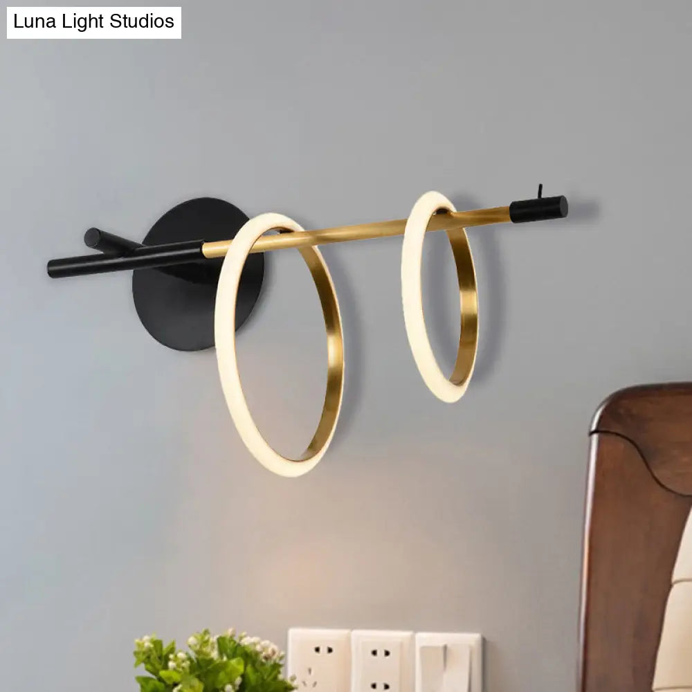DecorBites™ Modern Black/White LED Wall Light Fixture with Straight Arm - Metal Wall Mount Lighting for Living Room