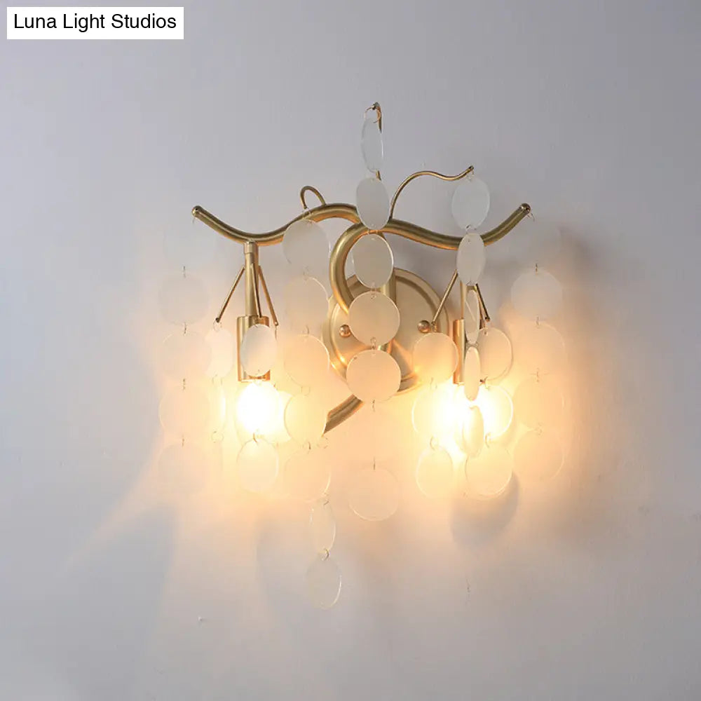 DecorBites™ Modern Branch Design Bedroom Wall Lamp - Blue/Pink Glass, 2 Lights, Open Bulb