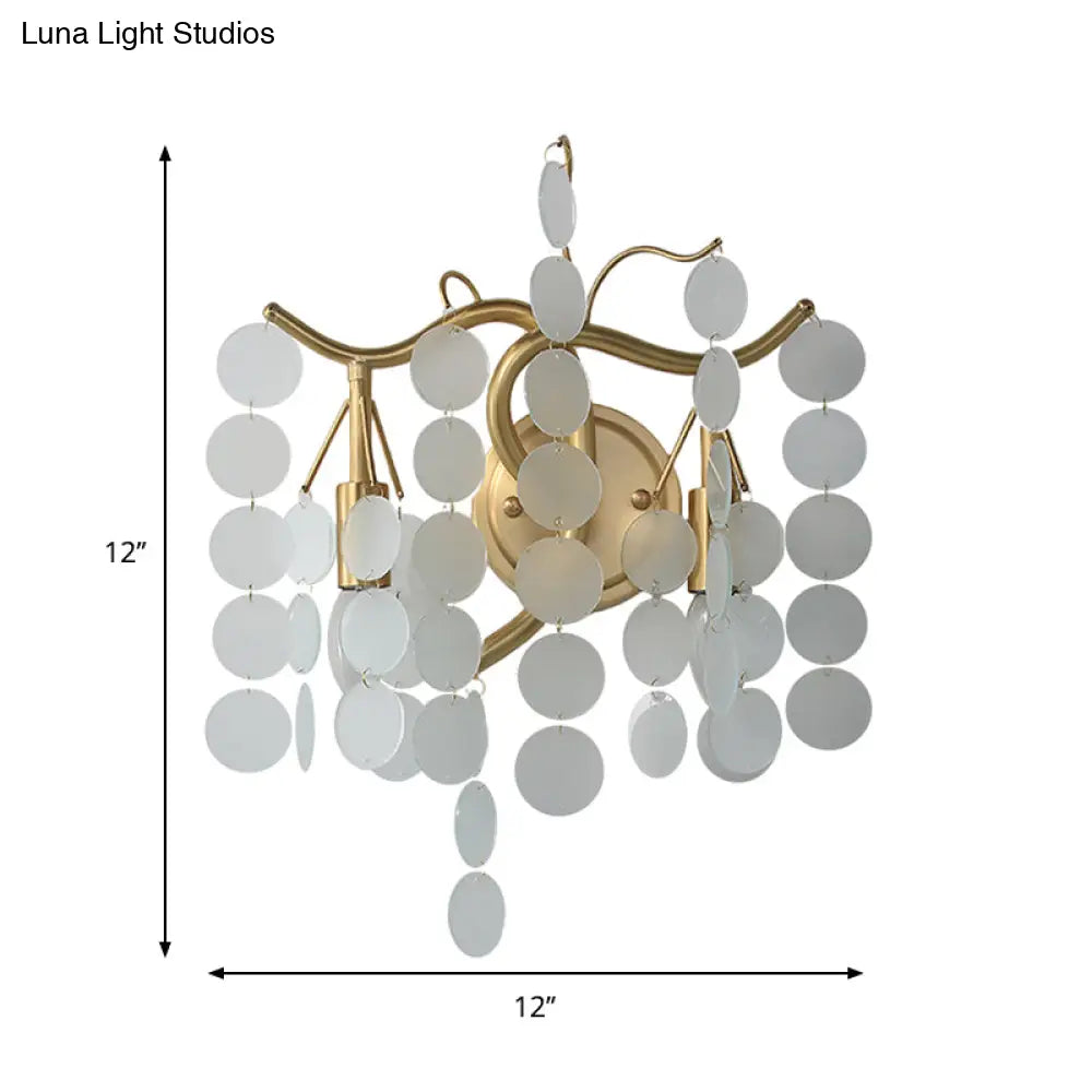 DecorBites™ Modern Branch Design Bedroom Wall Lamp - Blue/Pink Glass, 2 Lights, Open Bulb