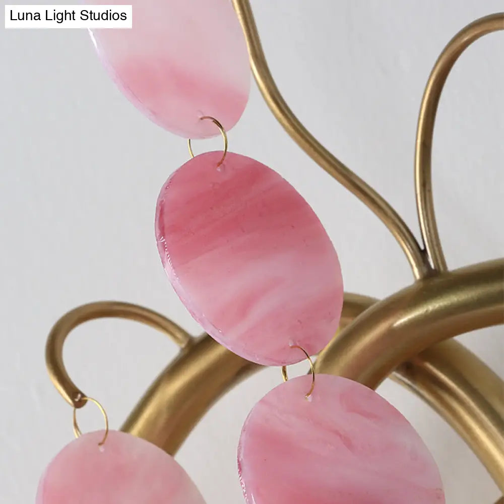 DecorBites™ Modern Branch Design Bedroom Wall Lamp - Blue/Pink Glass, 2 Lights, Open Bulb